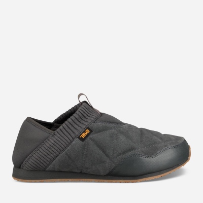 Teva Ember Moc Shearling - Men's Teva Slip Ons - Dark Grey | India (SGRM01652)